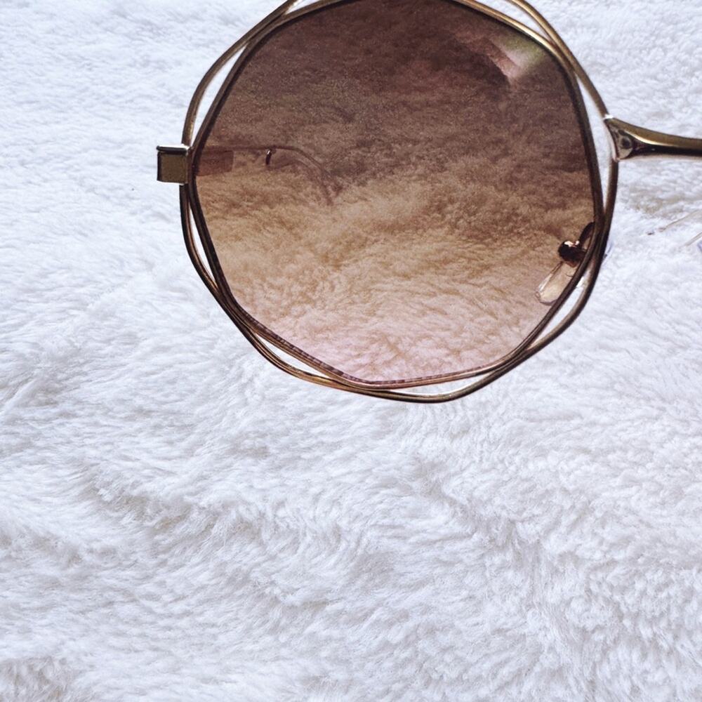 Seraphina Brown Geometric Sunglasses - Picture 3 of 13